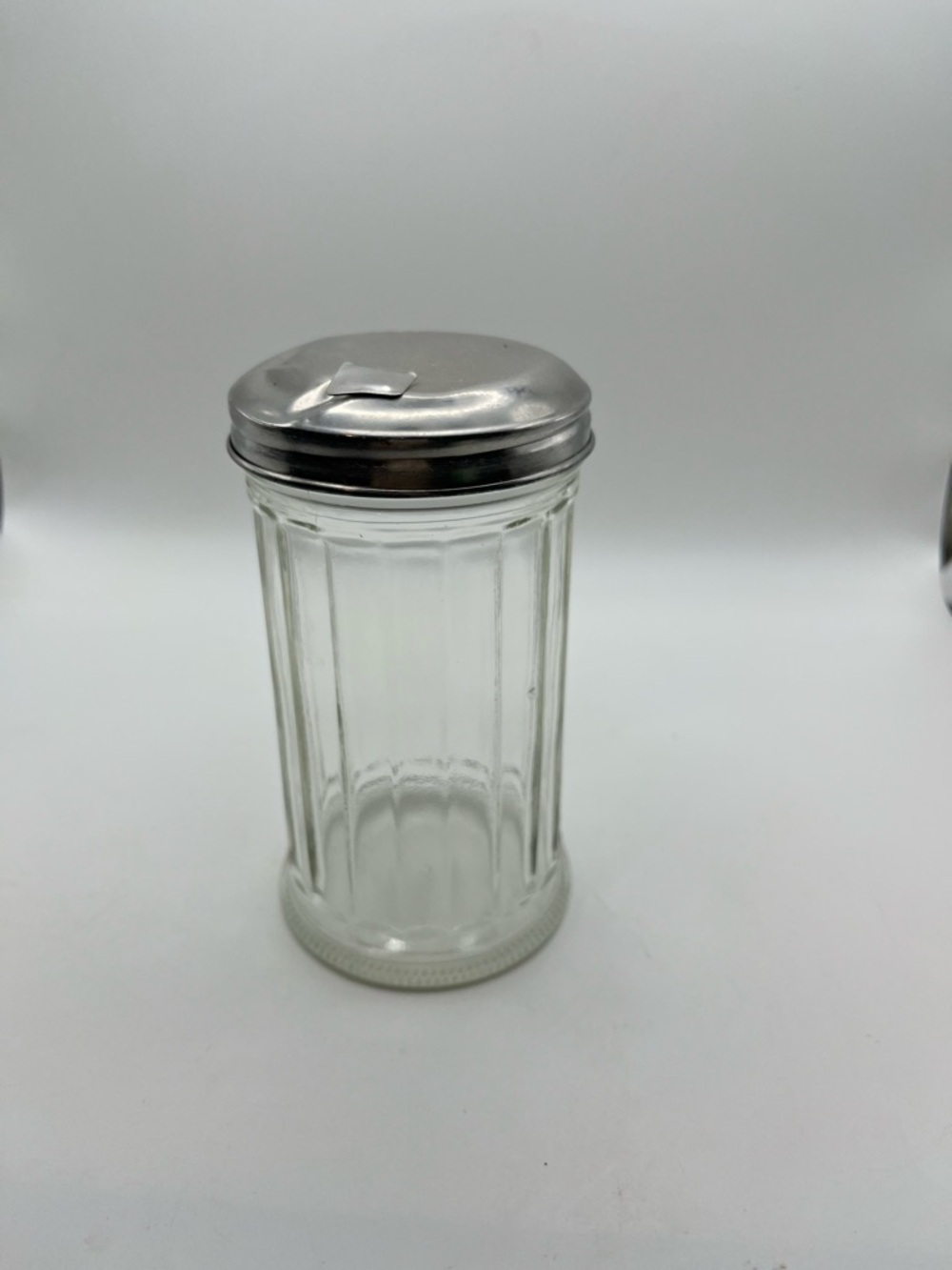 Vintage Halco Stainless Steel Lid Glass Sugar Shaker - Clear